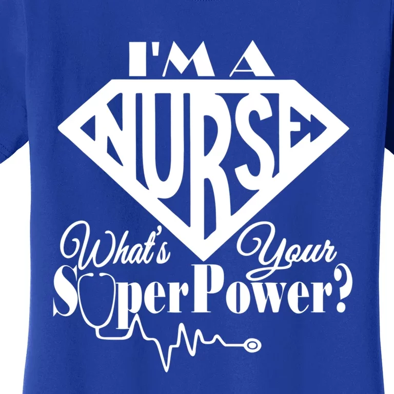 I M A Nurse Whats Your Superpower Nurse Sayings Funny Gift Women's T-Shirt