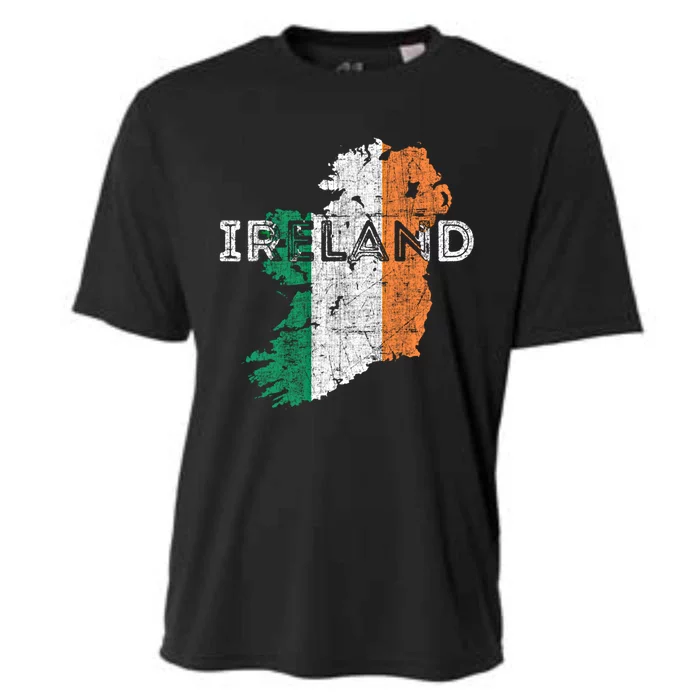 Irish Map And Flag Souvenir Gift Distressed Ireland Cool Gift Cooling Performance Crew T-Shirt