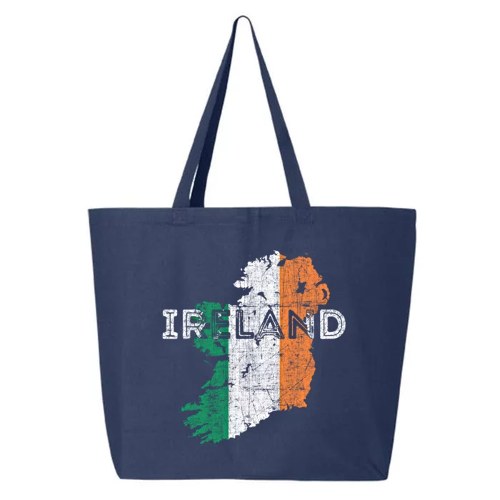 Irish Map And Flag Souvenir Gift Distressed Ireland Cool Gift 25L Jumbo Tote