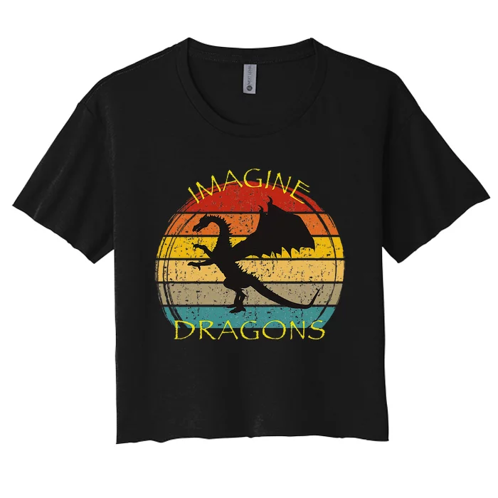 Imagine Magical And Mythical Fantasy Dragons Ii Women's Crop Top Tee