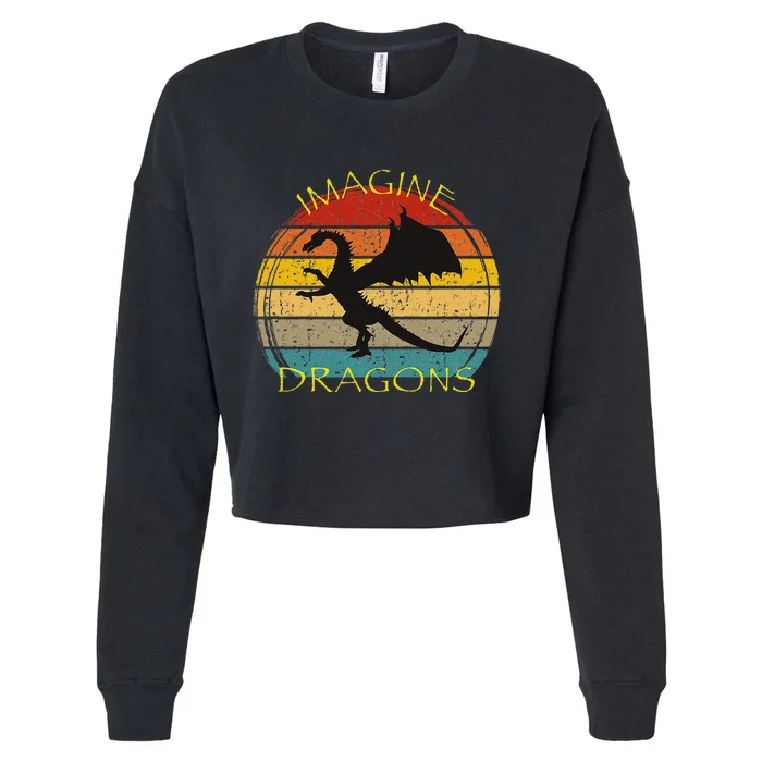 Imagine Magical And Mythical Fantasy Dragons Ii Cropped Pullover Crew