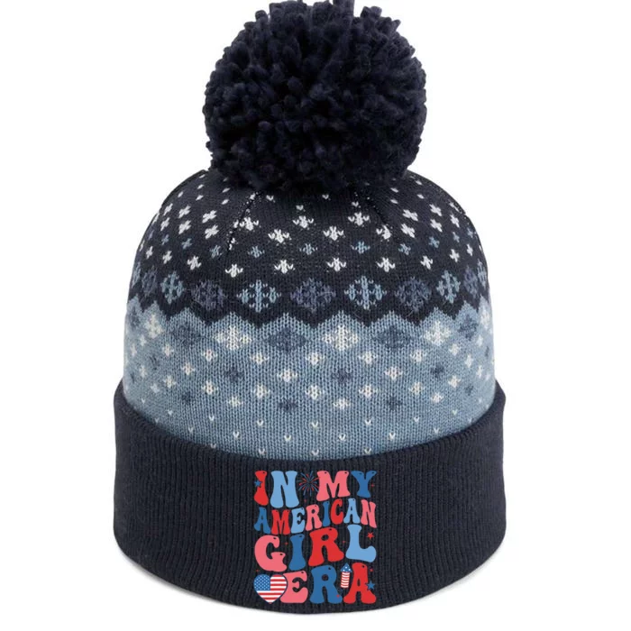 In My Americanera Retro 4th Of July Fourth Groovy The Baniff Cuffed Pom Beanie