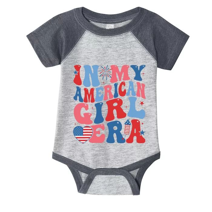 In My Americanera Retro 4th Of July Fourth Groovy Infant Baby Jersey Bodysuit