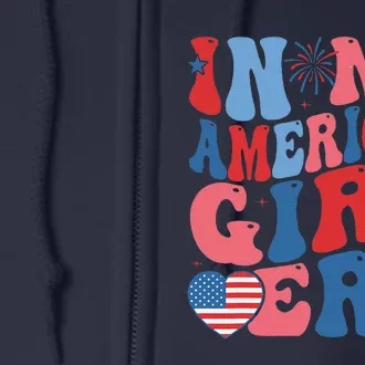 In My Americanera Retro 4th Of July Fourth Groovy Full Zip Hoodie