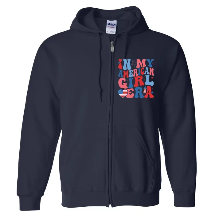 In My Americanera Retro 4th Of July Fourth Groovy Full Zip Hoodie