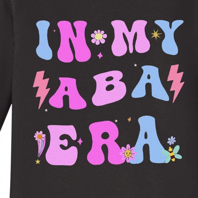 In My Aba Era Retro Applied Behavior Analyst Aba Therapist Baby Long Sleeve Bodysuit