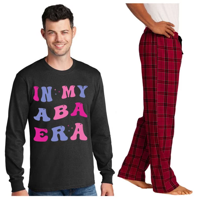 In My Aba Era Retro Applied Behavior Analyst Aba Therapist Long Sleeve Pajama Set