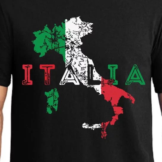 Italy Map And Flag Souvenir Distressed Italia Pajama Set