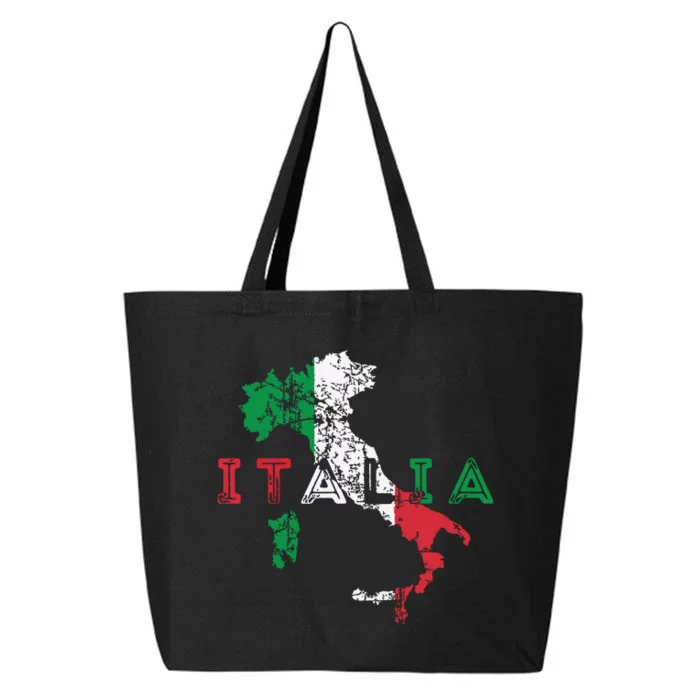 Italy Map And Flag Souvenir Distressed Italia 25L Jumbo Tote