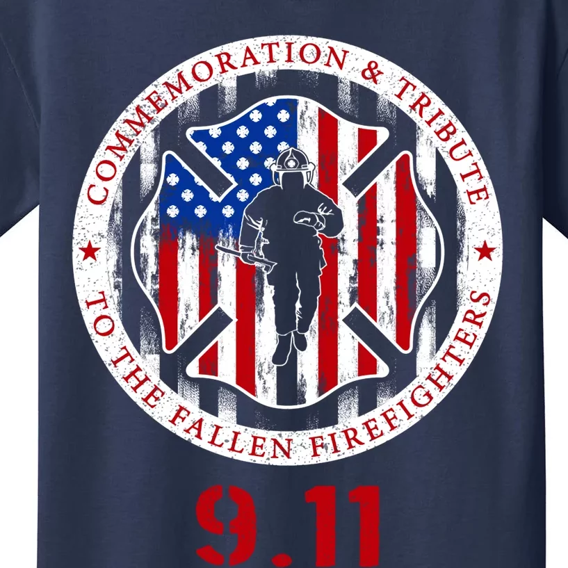 In Memory And Honor Of Firefighters Remembering 9/11 Kids T-Shirt