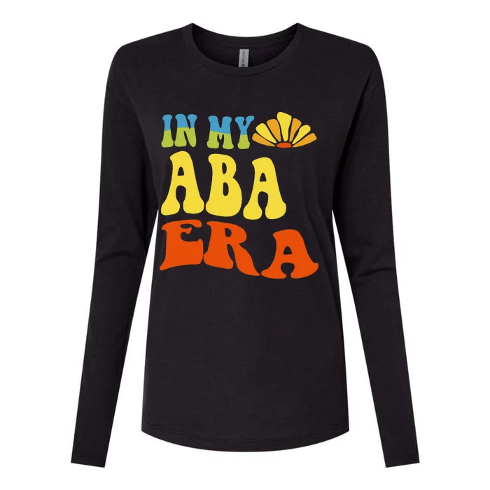 In My Aba Era Retro Applied Behavior Analyst Aba Therapist Womens Cotton Relaxed Long Sleeve T-Shirt