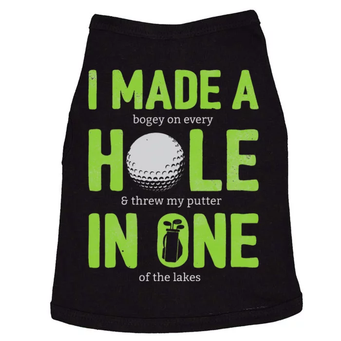 I Made A Hole In One Funny Golf Pun Vintage Golfing Doggie Tank