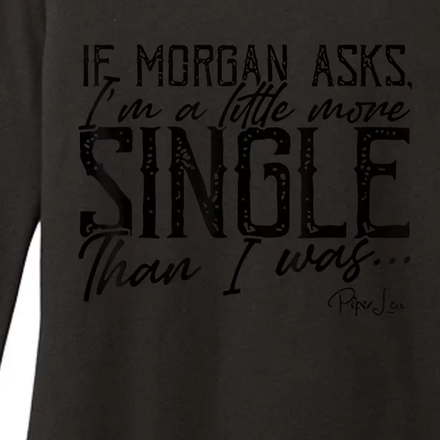 If Morgan Asks I'm A Little More Single Than I Was Womens CVC Long Sleeve Shirt