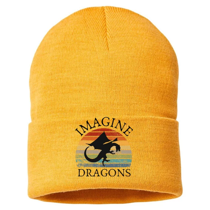 Imagine Magical And Mythical Fantasy Dragons Sustainable Knit Beanie