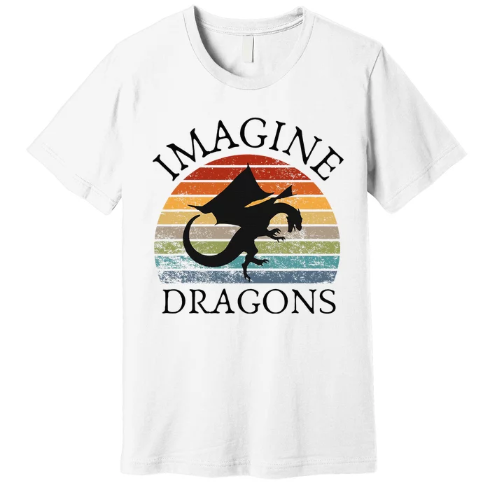 Imagine Magical And Mythical Fantasy Dragons Premium T-Shirt