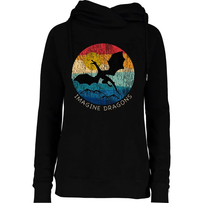 Imagine Magical and Mythical Fantasy Dragons Womens Funnel Neck Pullover Hood