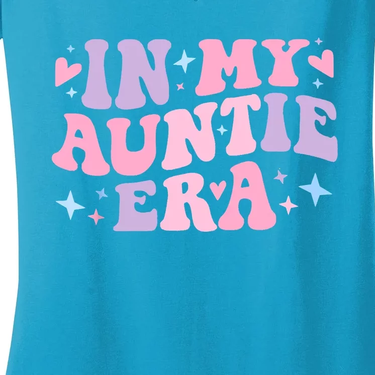 In My Auntie Era Baby Announcement For Aunt Mothers Day Women's V-Neck T-Shirt