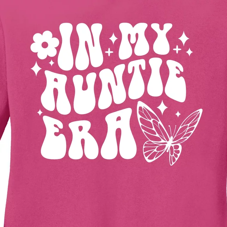 In My Auntie Era Fun Aunt Butterfly Ladies Long Sleeve Shirt