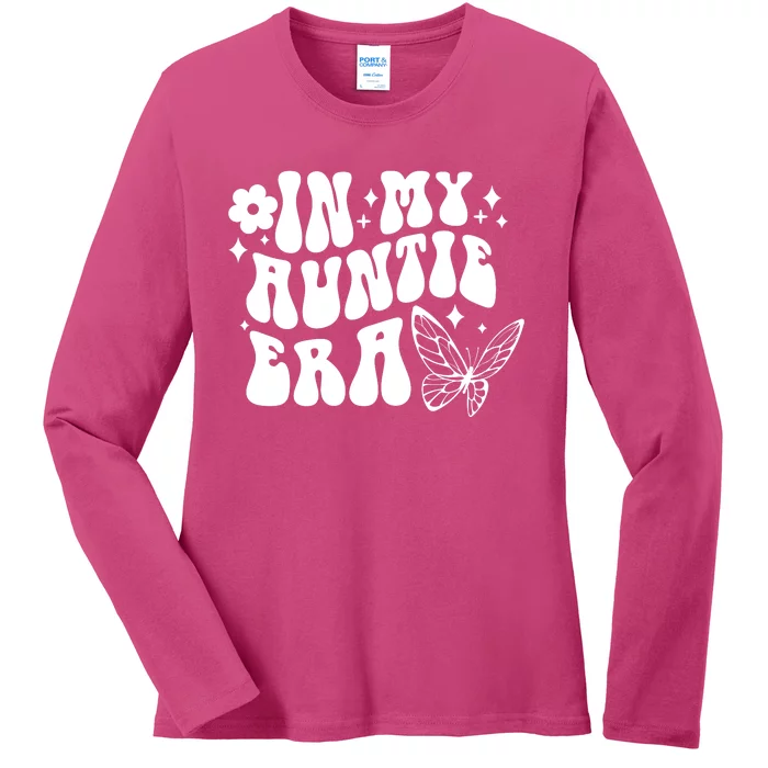 In My Auntie Era Fun Aunt Butterfly Ladies Long Sleeve Shirt