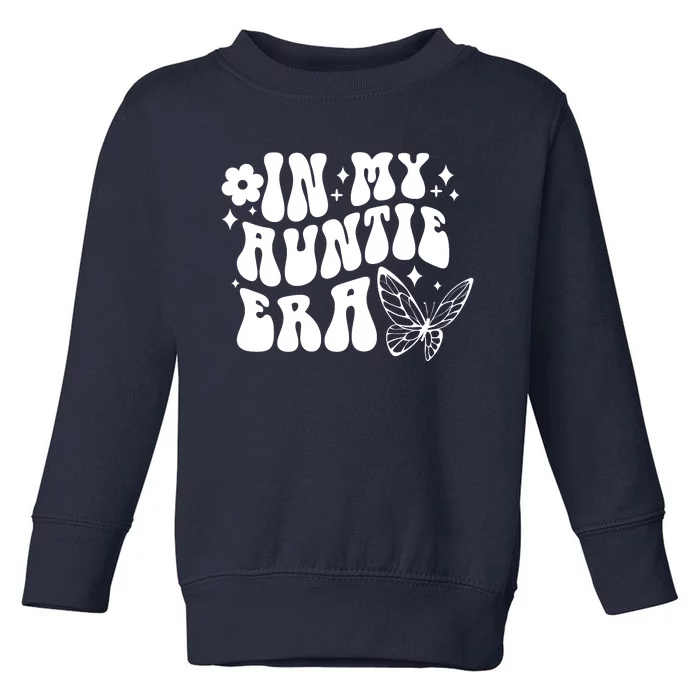 In My Auntie Era Fun Aunt Butterfly Toddler Sweatshirt