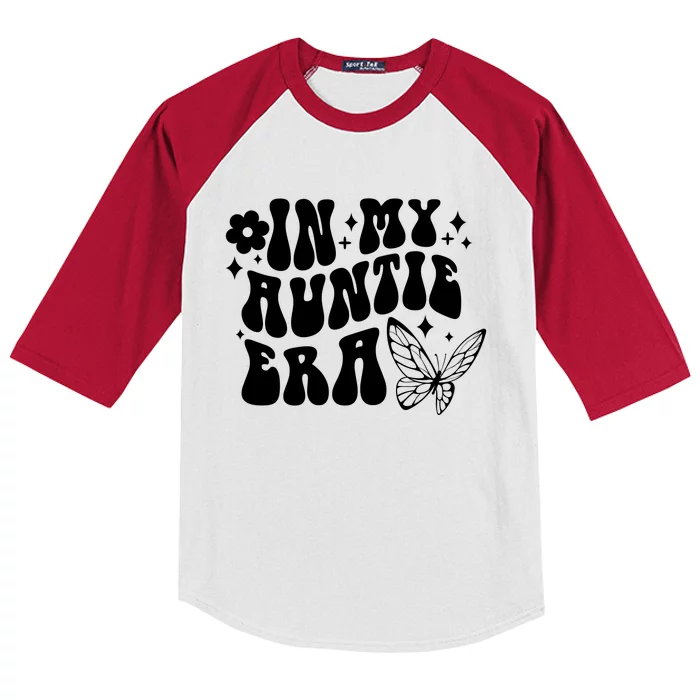 In My Auntie Era Fun Aunt Butterfly Kids Colorblock Raglan Jersey