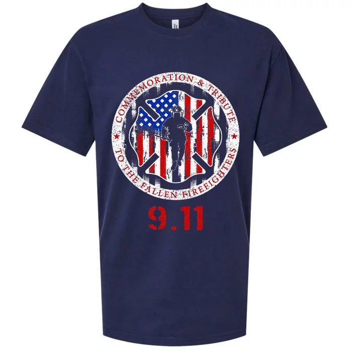 In Memory And Honor Of Firefighters Remembering 911 Sueded Cloud Jersey T-Shirt