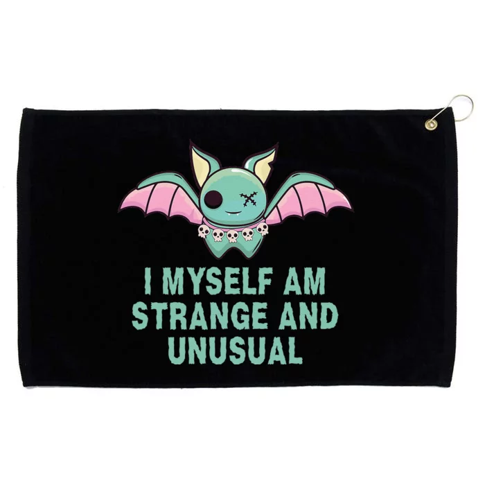 I Myself Am Strange And Unusual Halloween Bat Grommeted Golf Towel