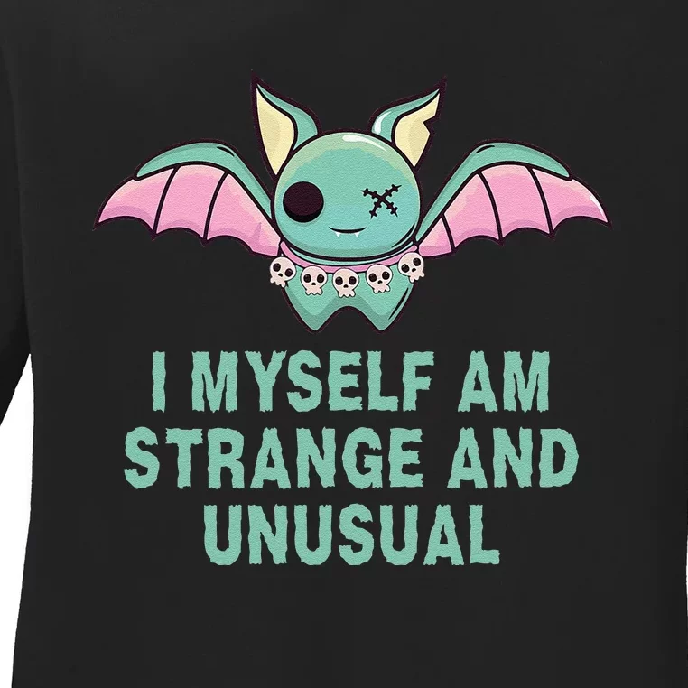 I Myself Am Strange And Unusual Halloween Bat Ladies Long Sleeve Shirt