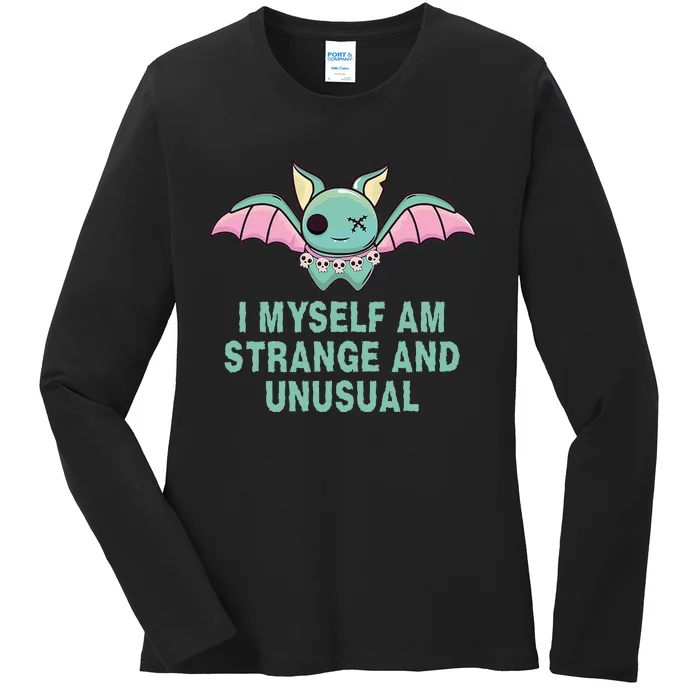 I Myself Am Strange And Unusual Halloween Bat Ladies Long Sleeve Shirt