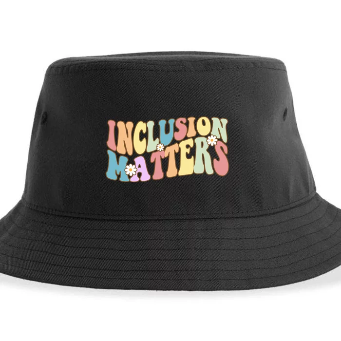 Inclusion Matters Autism Awareness Retro Floral Sustainable Bucket Hat