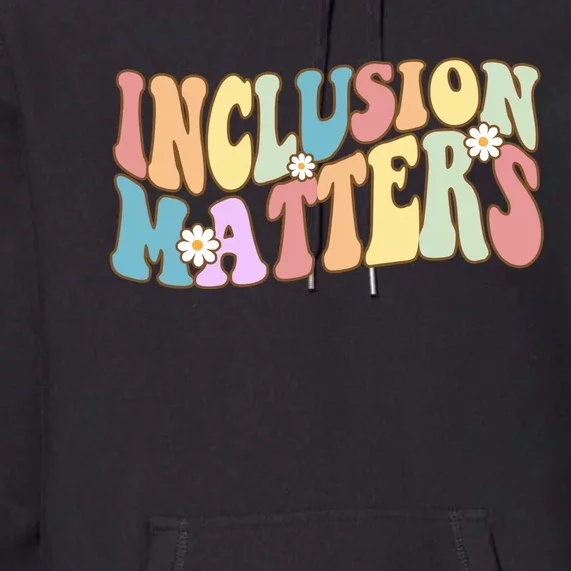 Inclusion Matters Autism Awareness Retro Floral Premium Hoodie