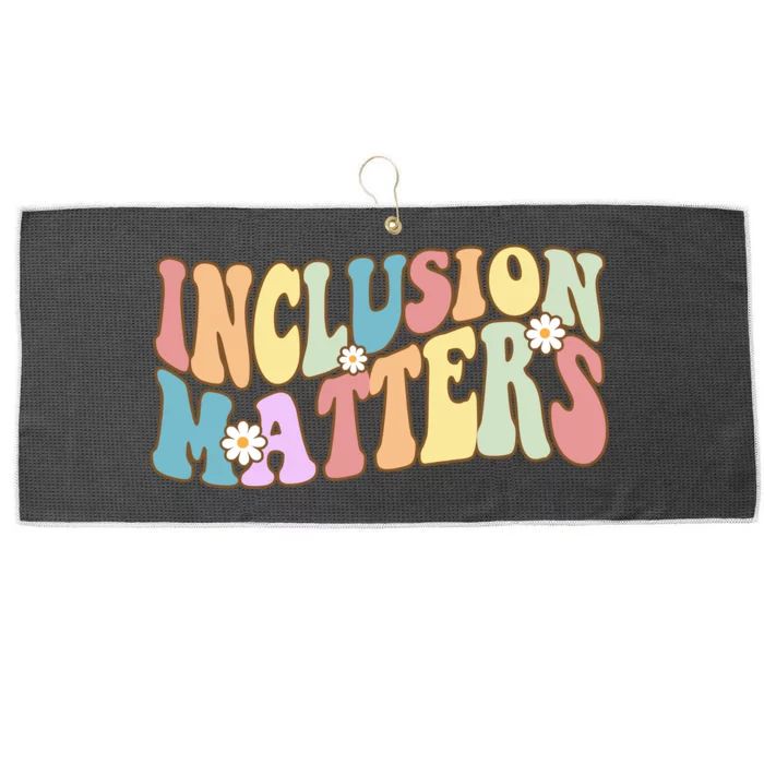 Inclusion Matters Autism Awareness Retro Floral Large Microfiber Waffle Golf Towel