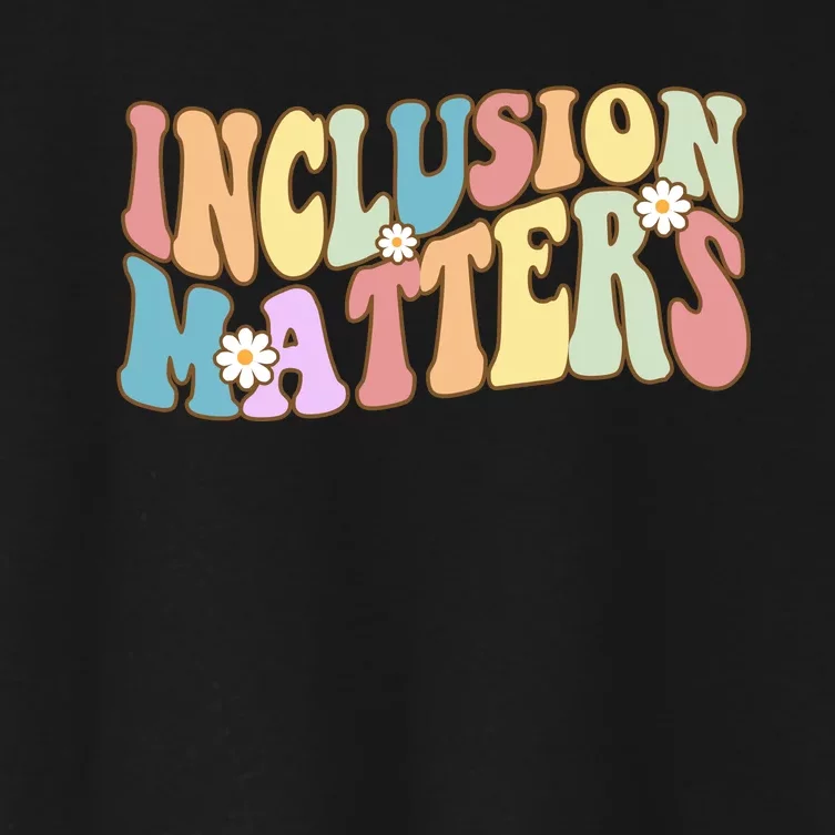 Inclusion Matters Autism Awareness Retro Floral Women's Crop Top Tee