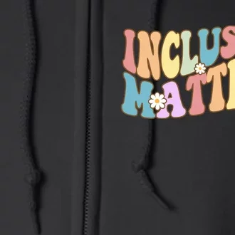 Inclusion Matters Autism Awareness Retro Floral Full Zip Hoodie