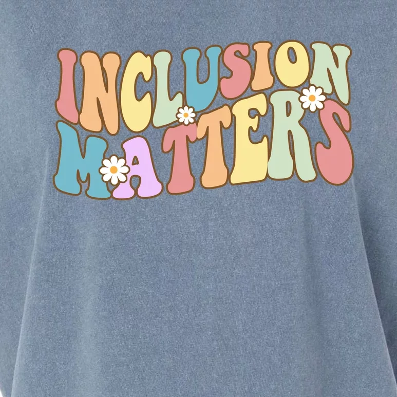 Inclusion Matters Autism Awareness Retro Floral Garment-Dyed Women's Muscle Tee