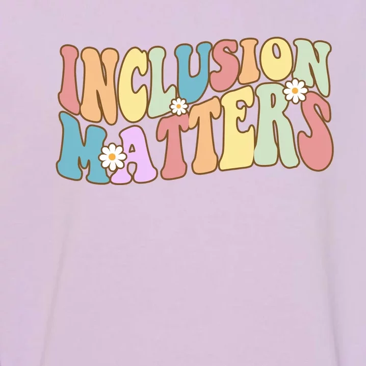 Inclusion Matters Autism Awareness Retro Floral Garment-Dyed Sweatshirt