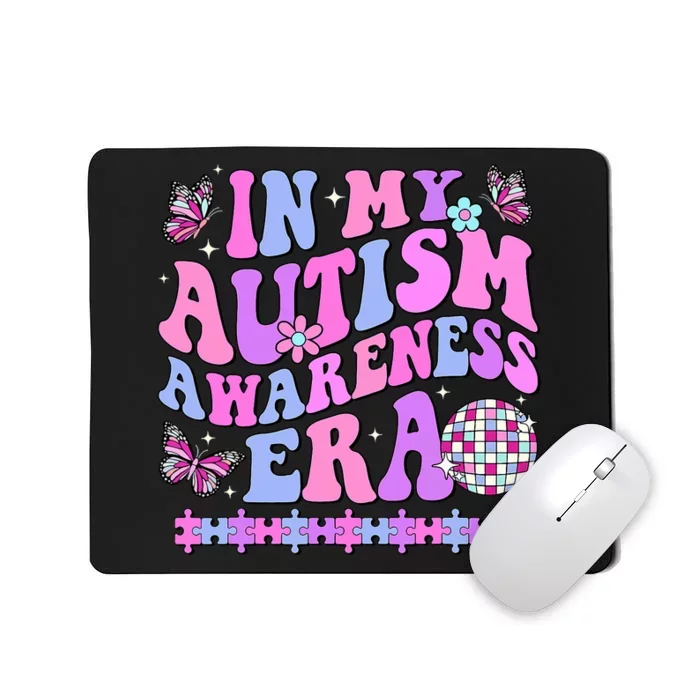 In My Autism Awareness Era Retro Disco In April We Wear Blue Mousepad