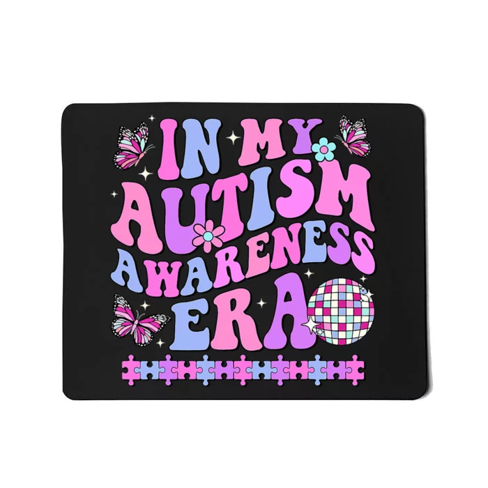 In My Autism Awareness Era Retro Disco In April We Wear Blue Mousepad