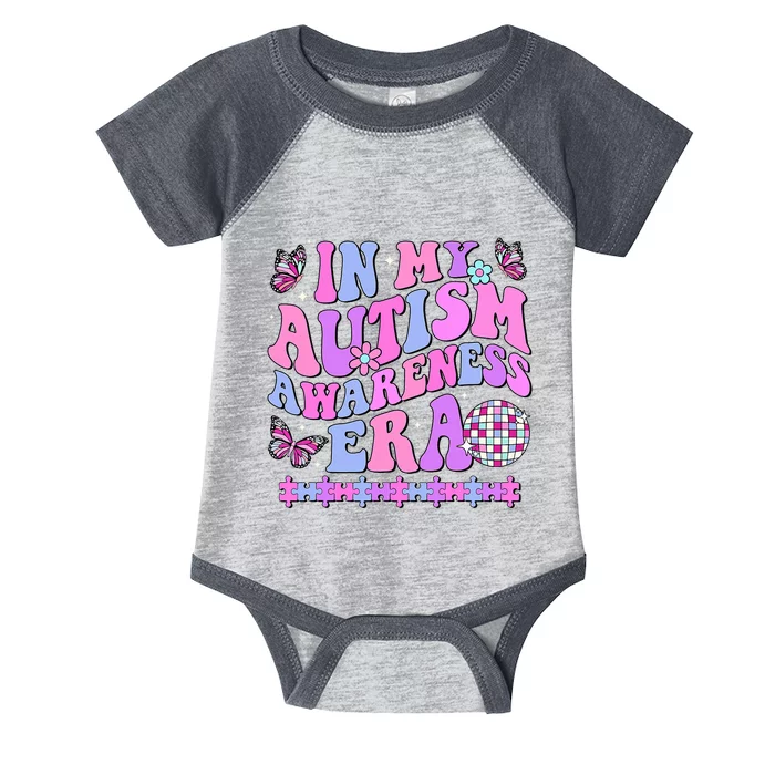 In My Autism Awareness Era Retro Disco In April We Wear Blue Infant Baby Jersey Bodysuit