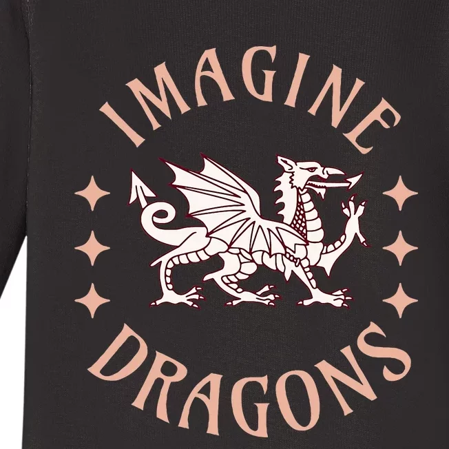 Imagine Magical And Mythical Fantasy Dragons For Baby Long Sleeve Bodysuit