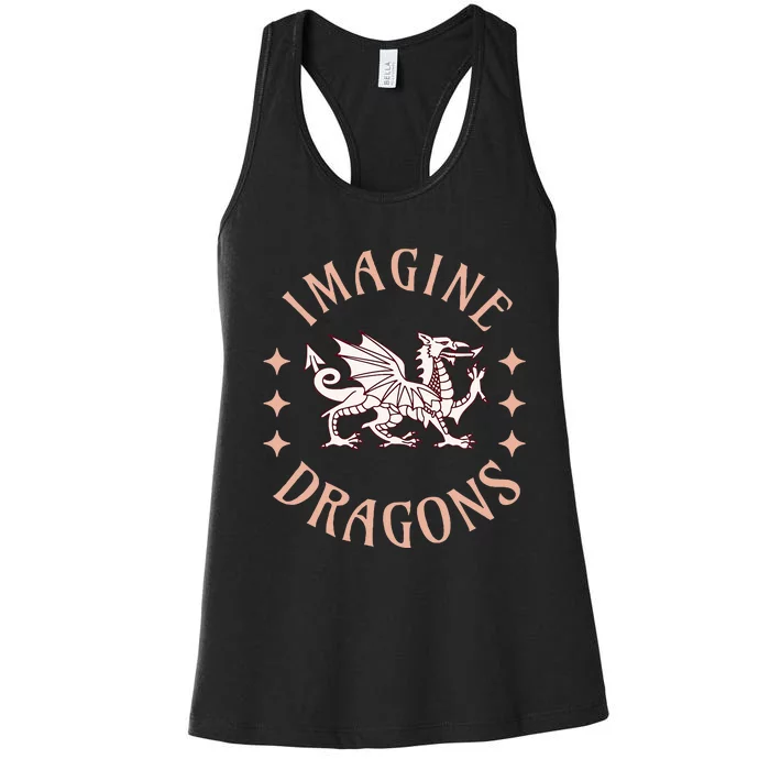 Imagine Magical And Mythical Fantasy Dragons For Women's Racerback Tank