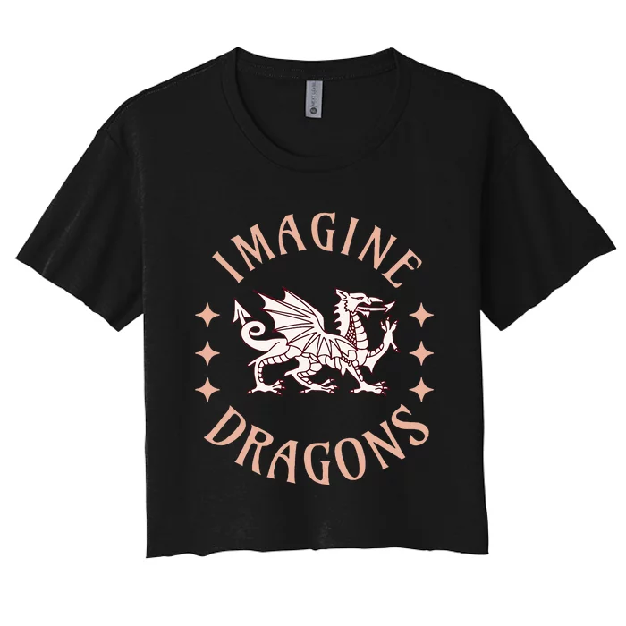 Imagine Magical And Mythical Fantasy Dragons For Women's Crop Top Tee