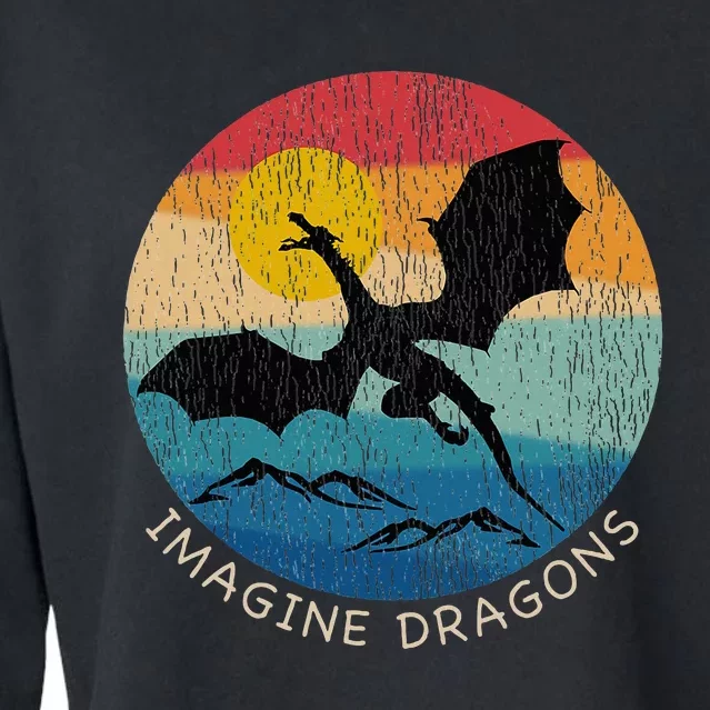 Imagine Magical And Mythical Fantasy Dragons Cropped Pullover Crew