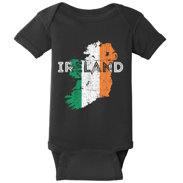 Irish Map And Flag Souvenir Distressed Ireland TShirt Baby Bodysuit