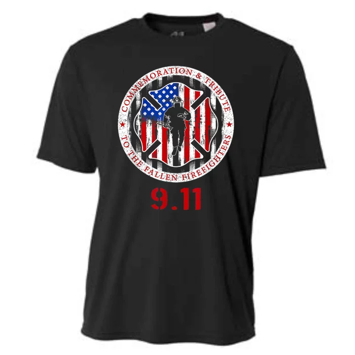 In Memory And Honor Of Firefighters Remembering 9/11 Cooling Performance Crew T-Shirt