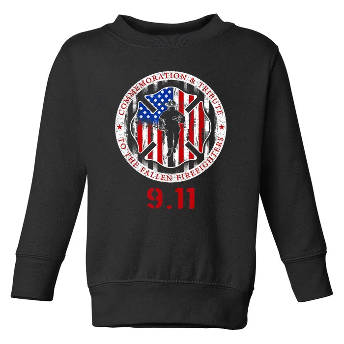 In Memory And Honor Of Firefighters Remembering 9/11 Toddler Sweatshirt