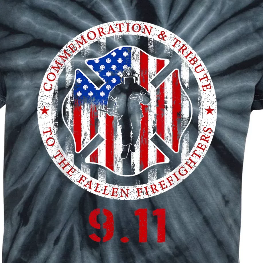 In Memory And Honor Of Firefighters Remembering 9/11 Kids Tie-Dye T-Shirt