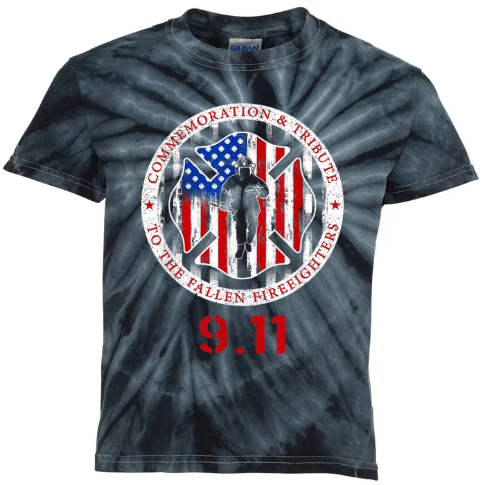 In Memory And Honor Of Firefighters Remembering 9/11 Kids Tie-Dye T-Shirt