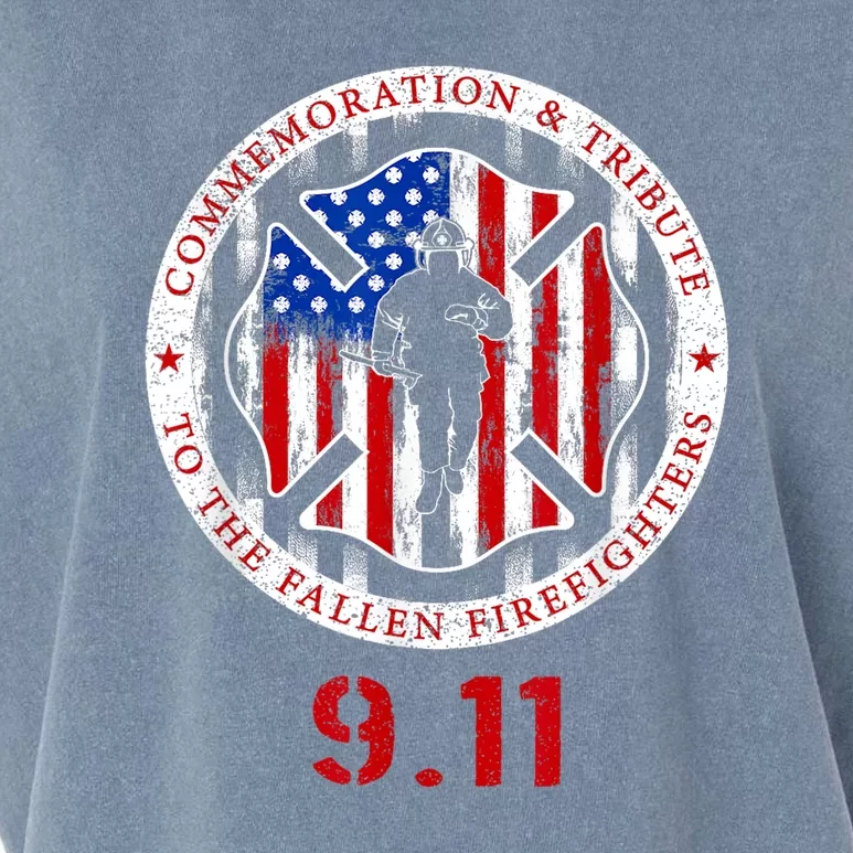 In Memory And Honor Of Firefighters Remembering 9/11 Garment-Dyed Women's Muscle Tee