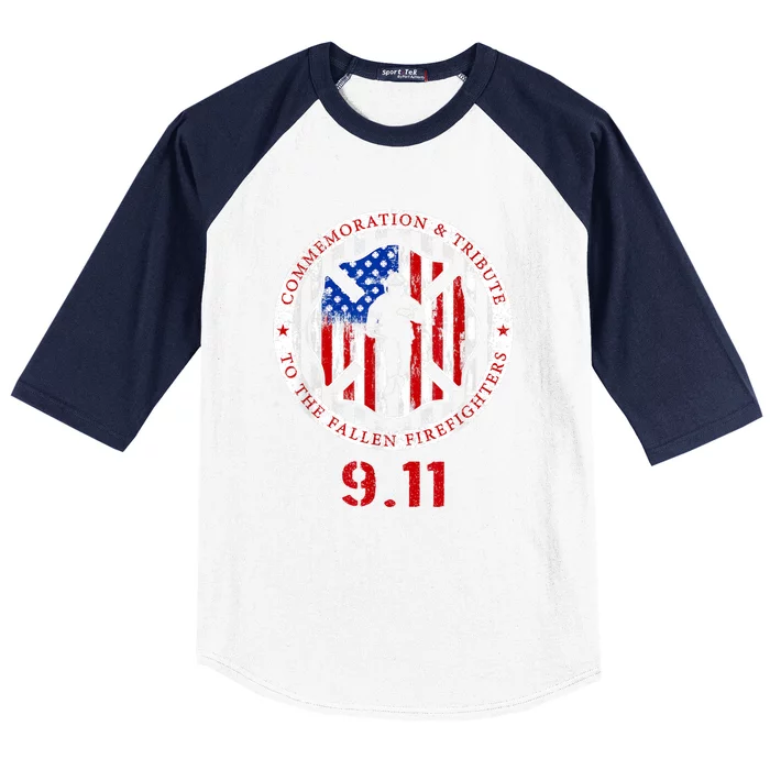 In Memory And Honor Of Firefighters Remembering 9/11 Baseball Sleeve Shirt